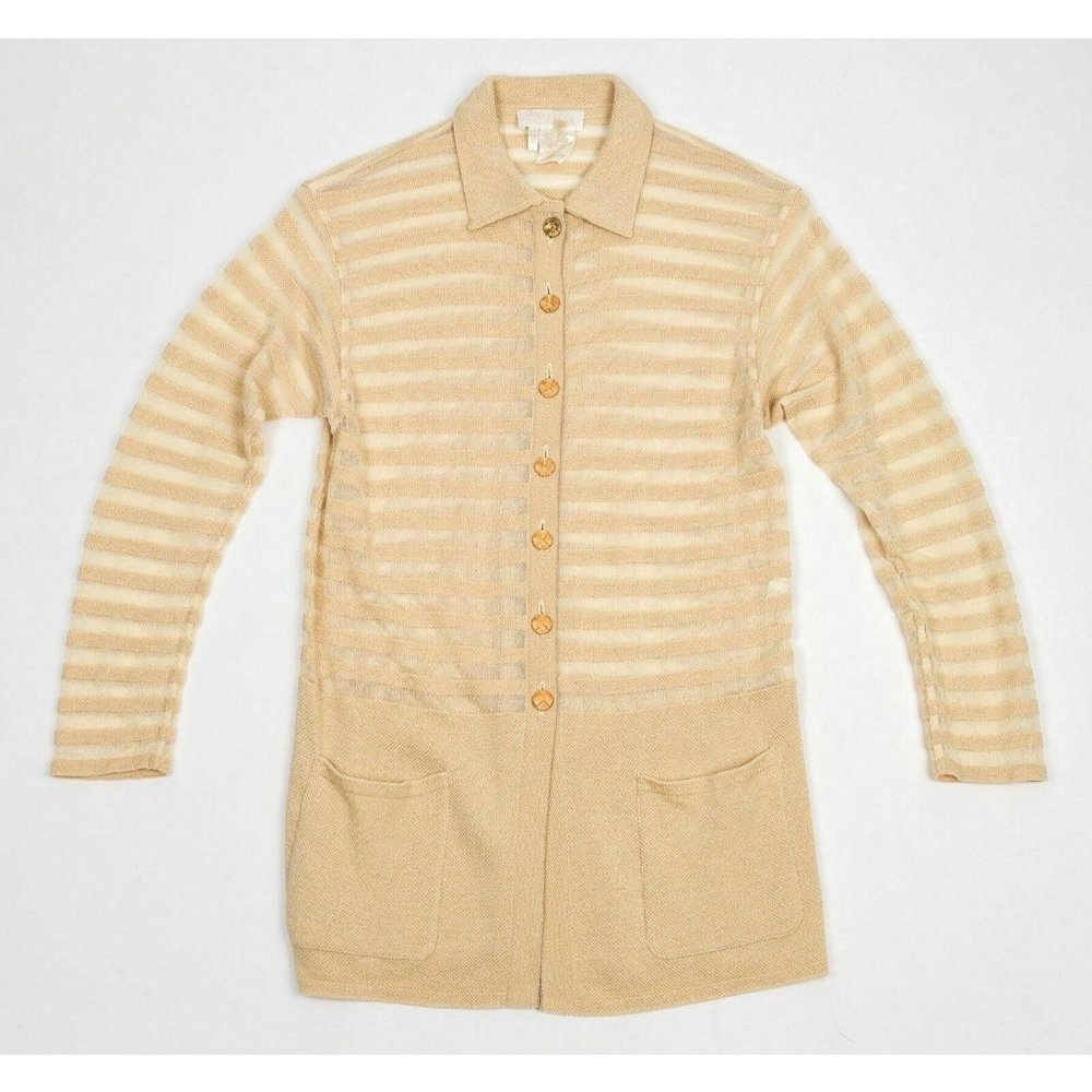 Escada Margaretha Ley Wool Silk Blend Gold Shimmer - Picture 1 of 7